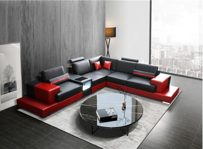 Couch corner sofa leather living landscape set design modern sofa L-shape coffee table